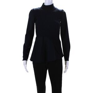 MARYLING Womens Navy Combo Turtleneck Sweater Blue Size 0 12890852